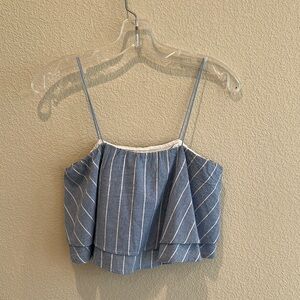 Toby Heart Ginger Blue Striped Women's Cropped Top, size S
